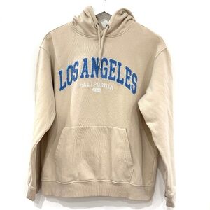 H & M Cream and Blue Los Angeles Hoodie. Size XS.